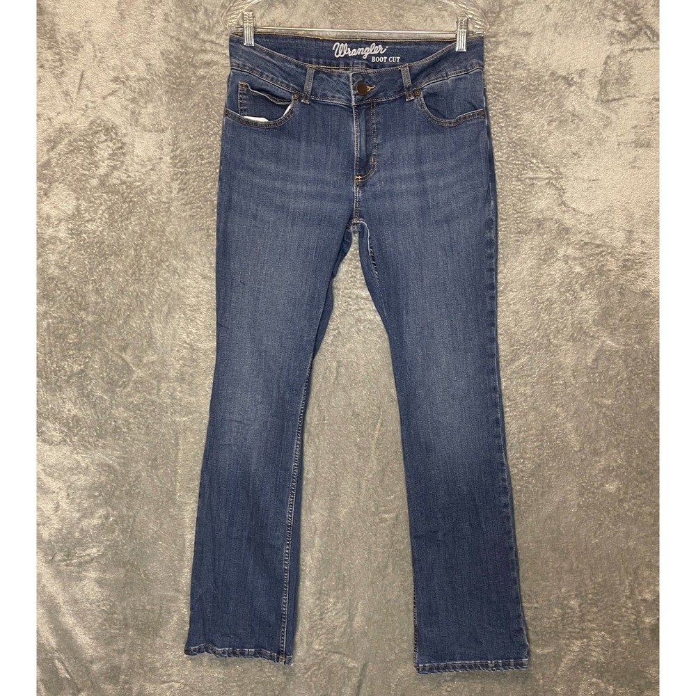 Wrangler Women Kora Mid Rise Essential Bootcut Jeans 9x34 Medium Wash Denim